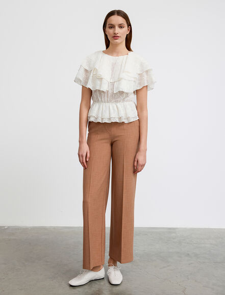 BGN WORKSHOP - Fırfır Yaka Brode Nakışlı Bluz