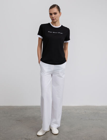 BGN WORKSHOP - Garni Detaylı Baskılı Pamuk T-shirt BGN WORKSHOP - Garni Detaylı Baskılı Pamuk T-shirt