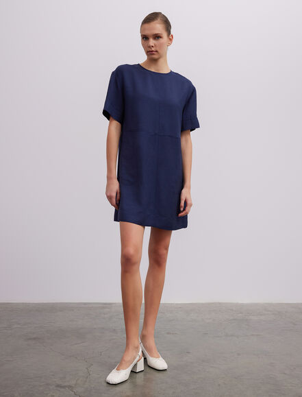 BGN WORKSHOP - Geniş Kesim Viskon Keten Elbise