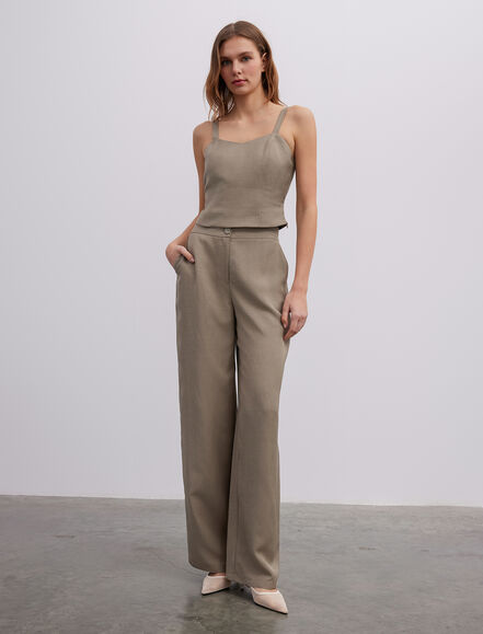 BGN WORKSHOP - Geniş Paça Viskon Keten Pantolon