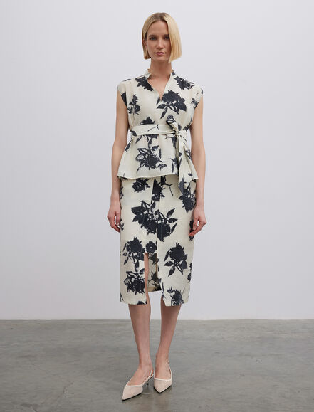 BGN WORKSHOP - Hakim Yaka Baskılı Tencel Bluz