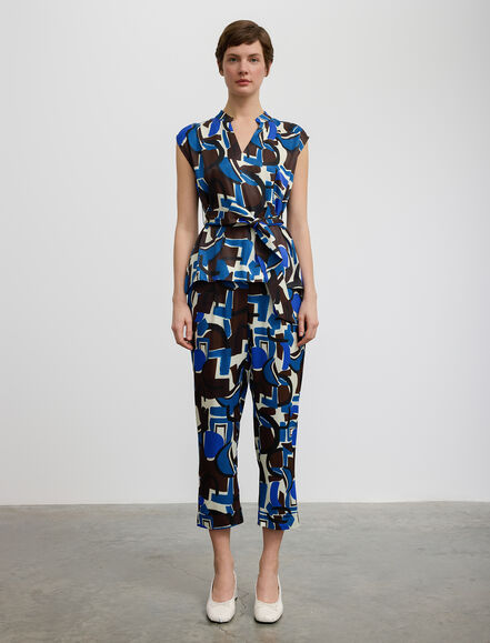 BGN WORKSHOP - Hakim Yakalı Desenli Viskon Bluz