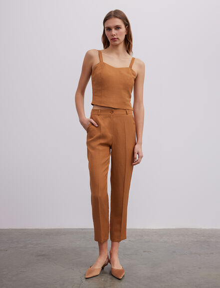 BGN WORKSHOP - Havuç Kesim Viskon Keten Pantolon