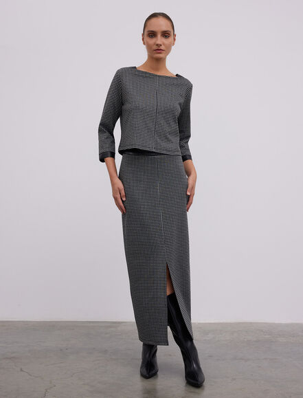 BGN WORKSHOP - KAZAYAGI DESEN DERI GARNILI KAYIK YAKA BLUZ