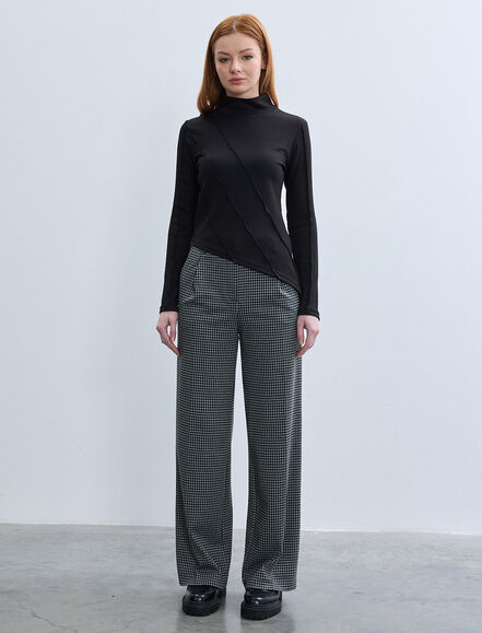 BGN WORKSHOP - KAZAYAGI DESENLI GENIS PACA PANTOLON