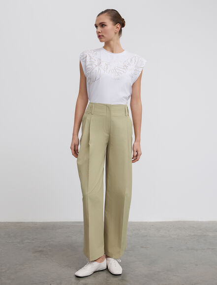 BGN WORKSHOP - Kemer Detaylı Geniş Paça Pamuk Pantolon