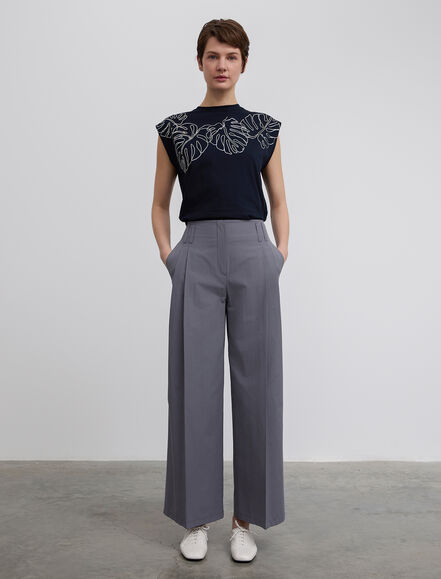 BGN WORKSHOP - Kemer Detaylı Geniş Paça Pamuk Pantolon