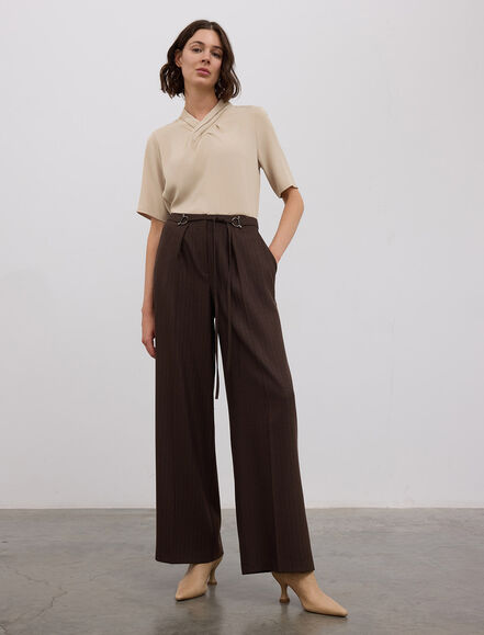 BGN WORKSHOP - KEMER DETAYLI PILELI VISKON KARISIM PANTOLON