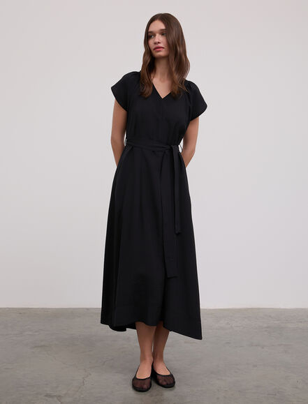 BGN WORKSHOP - Kemerli Kısa Kollu Midi Boy Elbise