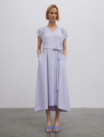 BGN WORKSHOP - Kemerli Kısa Kollu Midi Boy Elbise