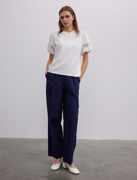 BGN WORKSHOP - Kolda Dantel Detaylı Pamuk Tişört