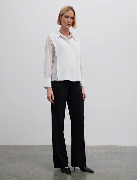 BGN WORKSHOP - Kolları Şifon Garnili Saten Bluz