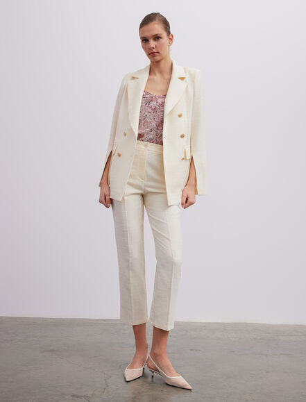 BGN WORKSHOP - Kollarında Yırtmaç Detaylı Kruvaze Pamuk Ceket