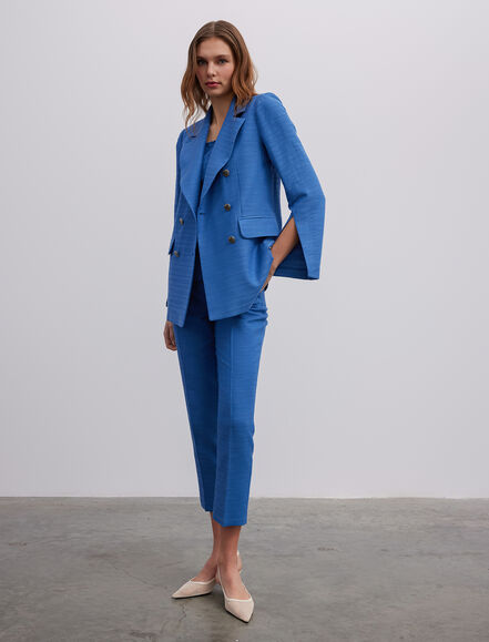 BGN WORKSHOP - Kollarında Yırtmaç Detaylı Kruvaze Pamuk Ceket