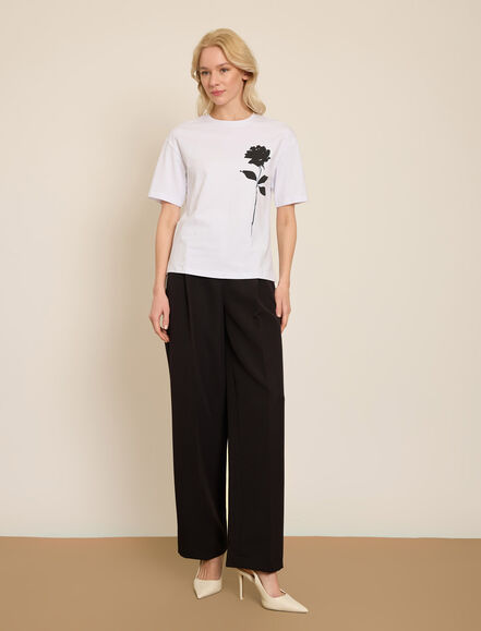 BGN WORKSHOP - KONTRAST CICEK BASKILI T-SHIRT