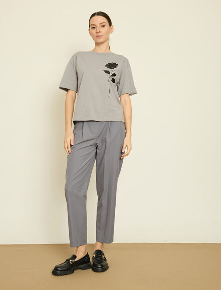 BGN WORKSHOP - KONTRAST CICEK BASKILI T-SHIRT