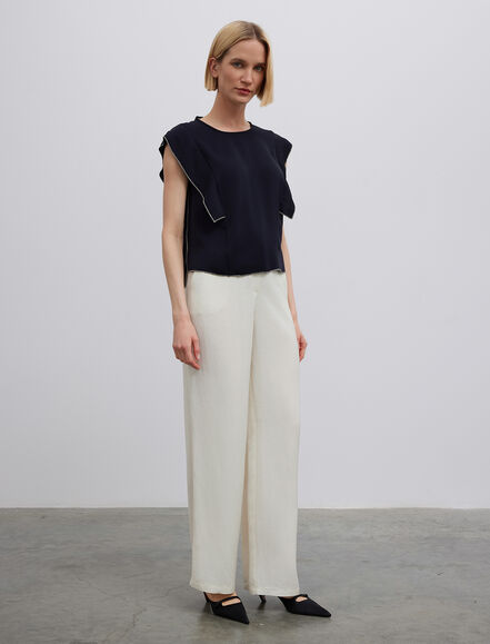 BGN WORKSHOP - Kontrast Dikişli Saten Bluz