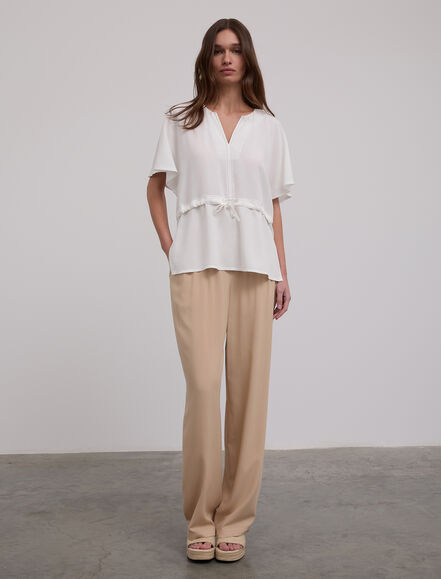 BGN WORKSHOP - Kontrast Dikişli Yarasa Kol Viskon Bluz