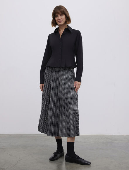 BGN WORKSHOP - KUP KESIKLI VE PILE DETAYLI PAMUK KARISIM GOMLEK