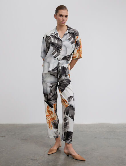 BGN WORKSHOP - Lastikli Geniş Paça Viskon Pantolon