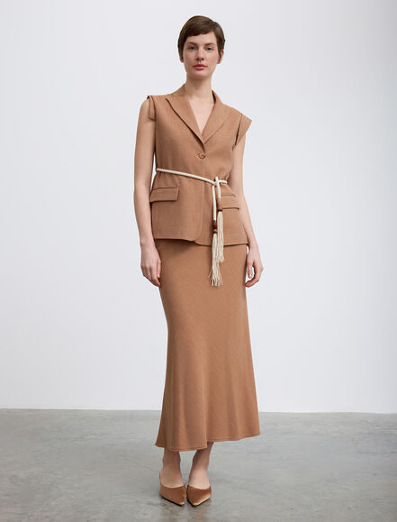 BGN WORKSHOP - Maxi Boy Viskon Karışımlı Etek