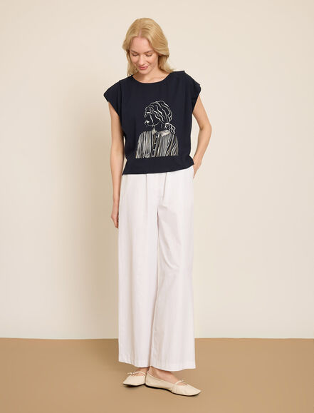 BGN WORKSHOP - METALIK KIZ BASKILI PAMUKLU T-SHIRT