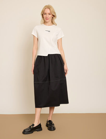 BGN WORKSHOP - NAKISLI YAZILI PAMUKLU T-SHIRT