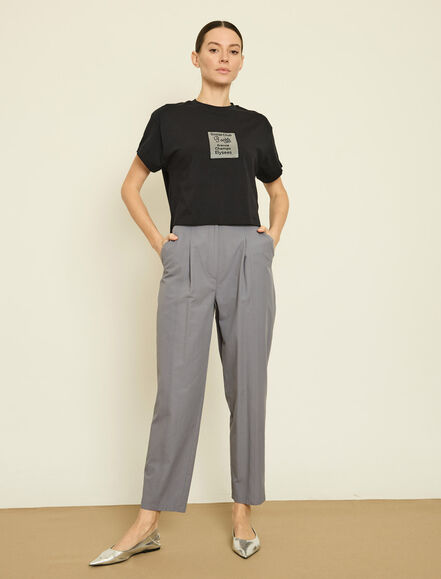 BGN WORKSHOP - NAKISLI YAZILI PAMUKLU T-SHIRT