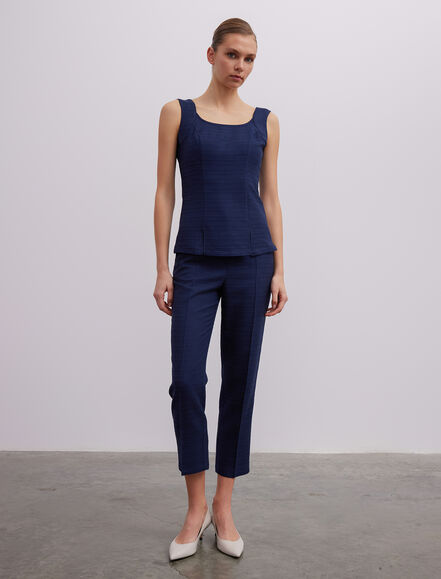 BGN WORKSHOP - Önde Yırtmaç Detaylı Kolsuz Pamuk Bluz