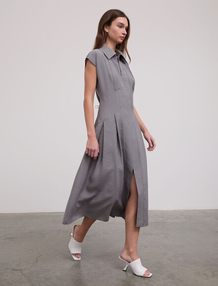 BGN WORKSHOP - Önden Fermuarlı Pileli Elbise