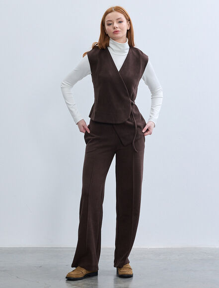 BGN WORKSHOP - PAMUK KARISIM ASIMETRIK KESIM ORME YELEK