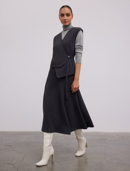 BGN WORKSHOP - PAMUK KARISIM ASIMETRIK KESIM ORME YELEK