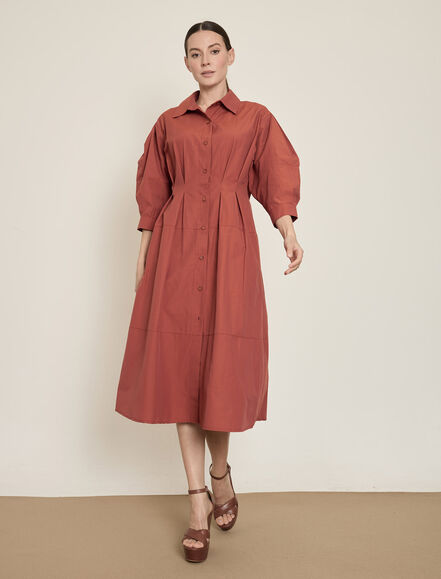 BGN WORKSHOP - PAMUK KARISIM GOMLEK ELBISE