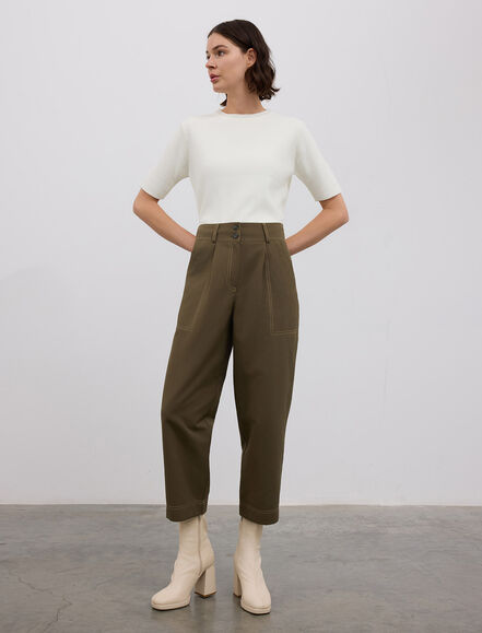 BGN WORKSHOP - PAMUK KARISIM KONTRAST DIKISLI HAVUC PANTOLON