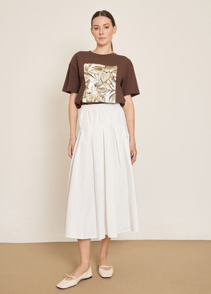 BGN WORKSHOP - PAMUK KARISIM PILELI MIDI ETEK