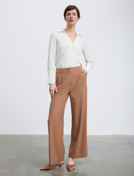 BGN WORKSHOP - Pileli Bol Paça Viskon Karışımlı Pantolon