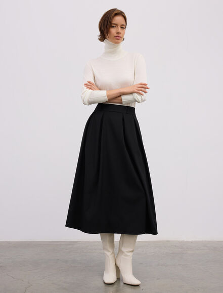 BGN WORKSHOP - PILELI VISKON KARISIM MIDI ETEK