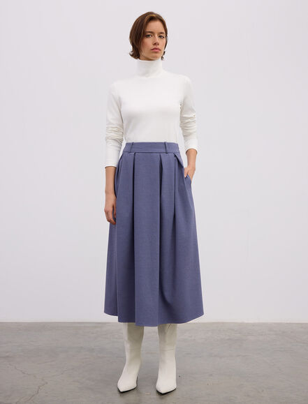 BGN WORKSHOP - PILELI VISKON KARISIM MIDI ETEK