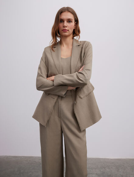 BGN WORKSHOP - Püskül Detaylı Viskon Keten Ceket