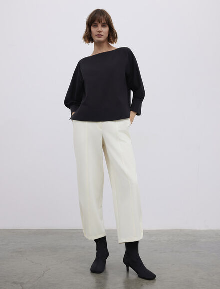 BGN WORKSHOP - REGLAN KOL VE KUP KESIKLI PAMUK KARISIM BLUZ