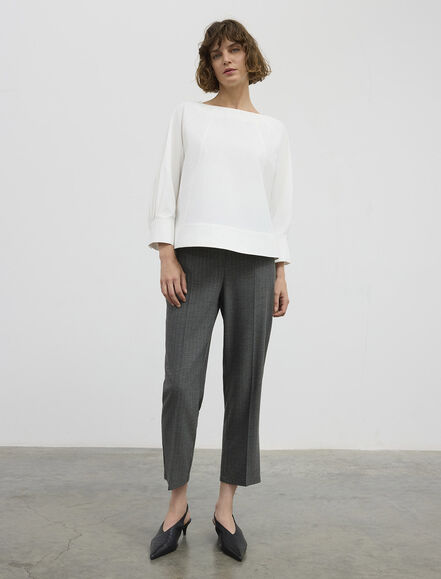 BGN WORKSHOP - REGLAN KOL VE KUP KESIKLI PAMUK KARISIM BLUZ