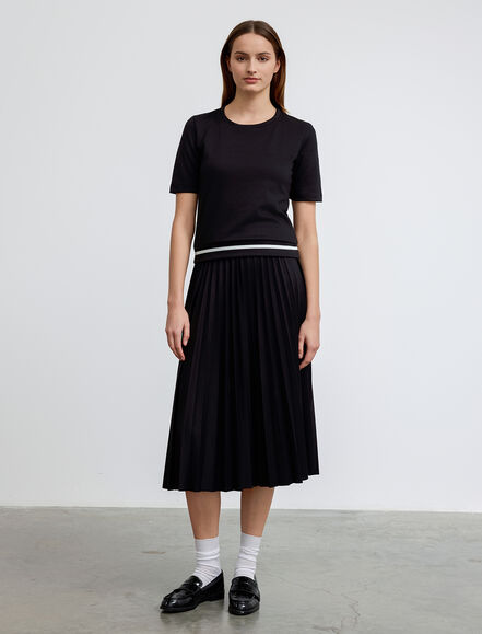 BGN WORKSHOP - Şerit Detaylı Yarım Kollu Viskon Tişört