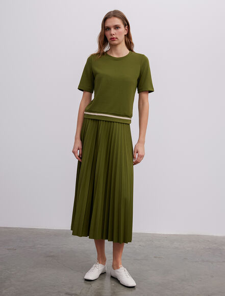 BGN WORKSHOP - Şerit Detaylı Yarım Kollu Viskon Tişört