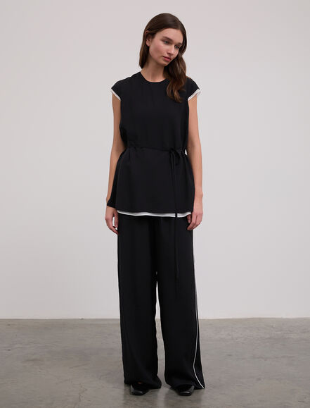 BGN WORKSHOP - Şifon Garnili Kolsuz Bluz