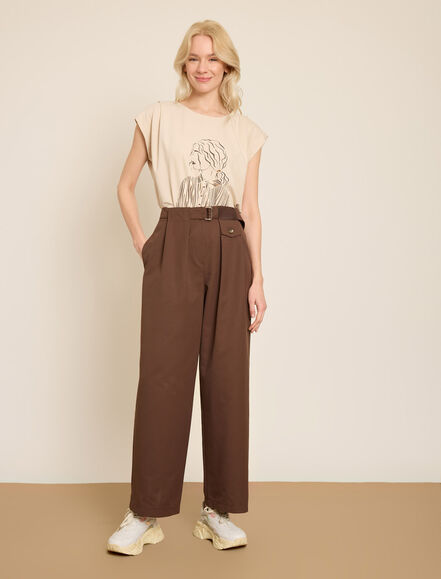 BGN WORKSHOP - SUNI DERI KOMBINLI BOL PACA GABARDIN PANTOLON