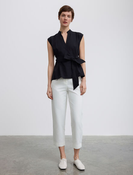 BGN WORKSHOP - Süs Dikişli Kemerli Kolsuz Pamuk Bluz