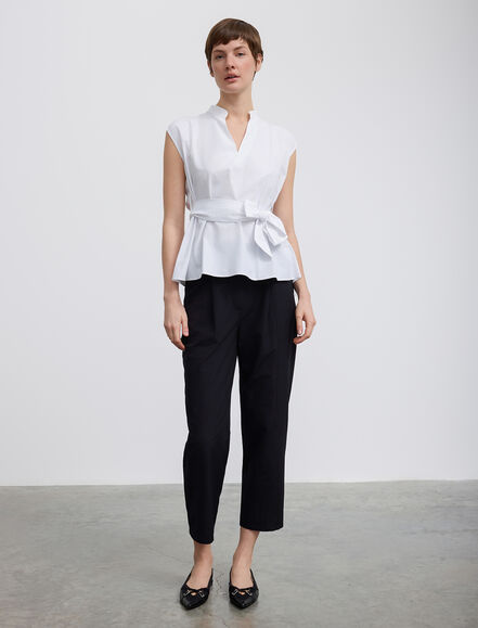 BGN WORKSHOP - Süs Dikişli Kemerli Kolsuz Pamuk Bluz