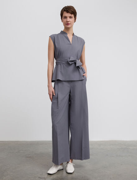 BGN WORKSHOP - Süs Dikişli Kemerli Kolsuz Pamuk Bluz