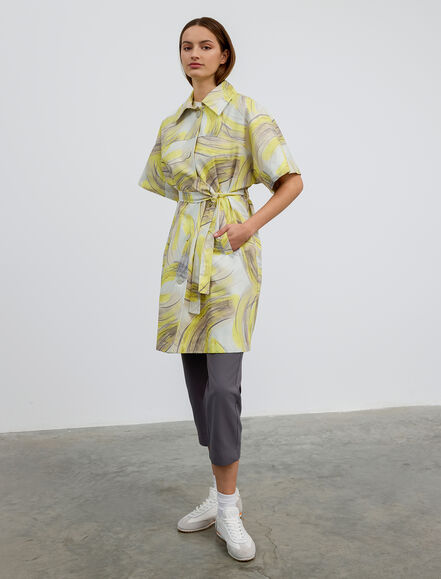 BGN WORKSHOP - Truvakar Kollu Baskı Desenli Pamuk Karışımlı Trençkot