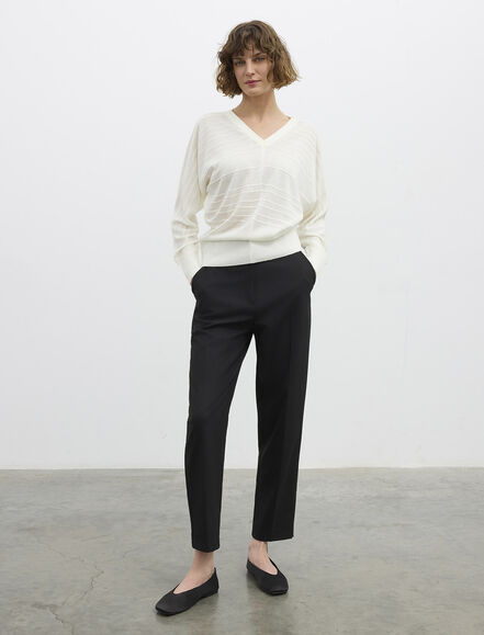 BGN WORKSHOP - V YAKA - NERVÜRLÜ YARASA KOLLU OVERSIZE KAZAK